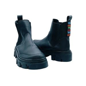 NWOT FARM Rio Chelsea Boots Black Beaded 8.5/8 Women